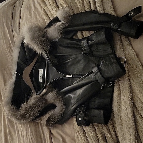 Fox Fur Leather Jacker - Picture 5 of 5